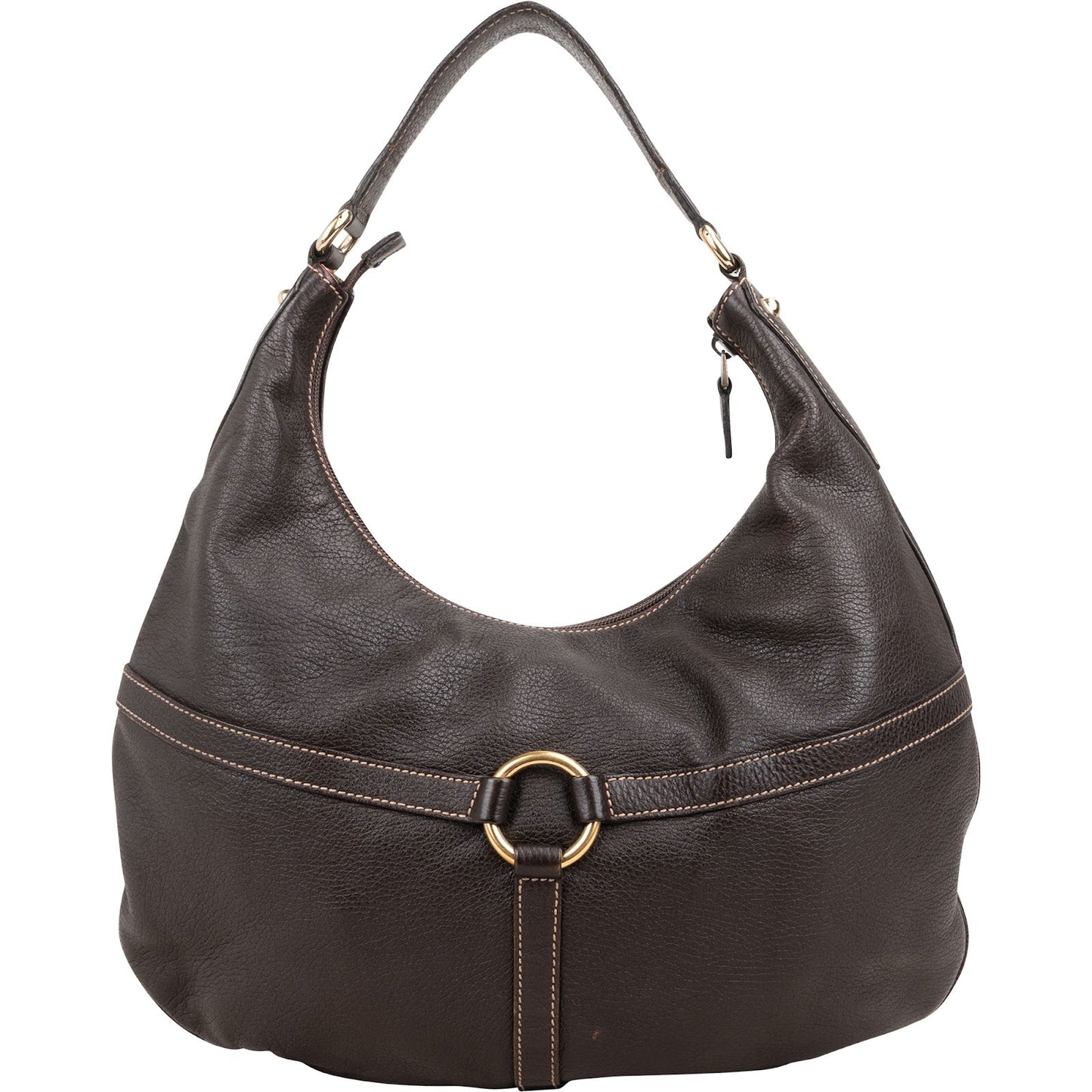 Gucci Pebbled Leather Interlocking G Hobo Shoulder Bag