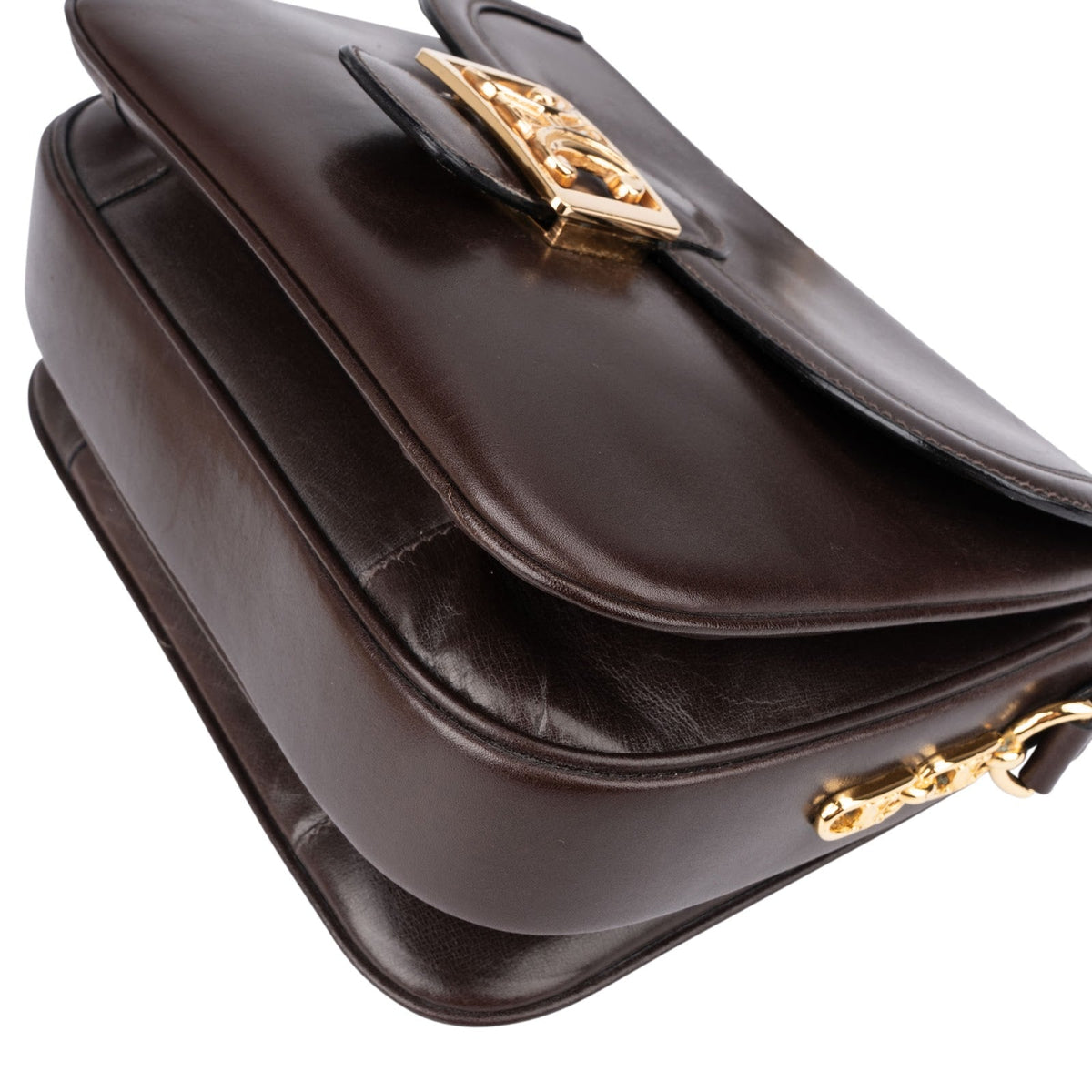 Celine Shiny Calfskin Medium Triomphe Shoulder Bag
