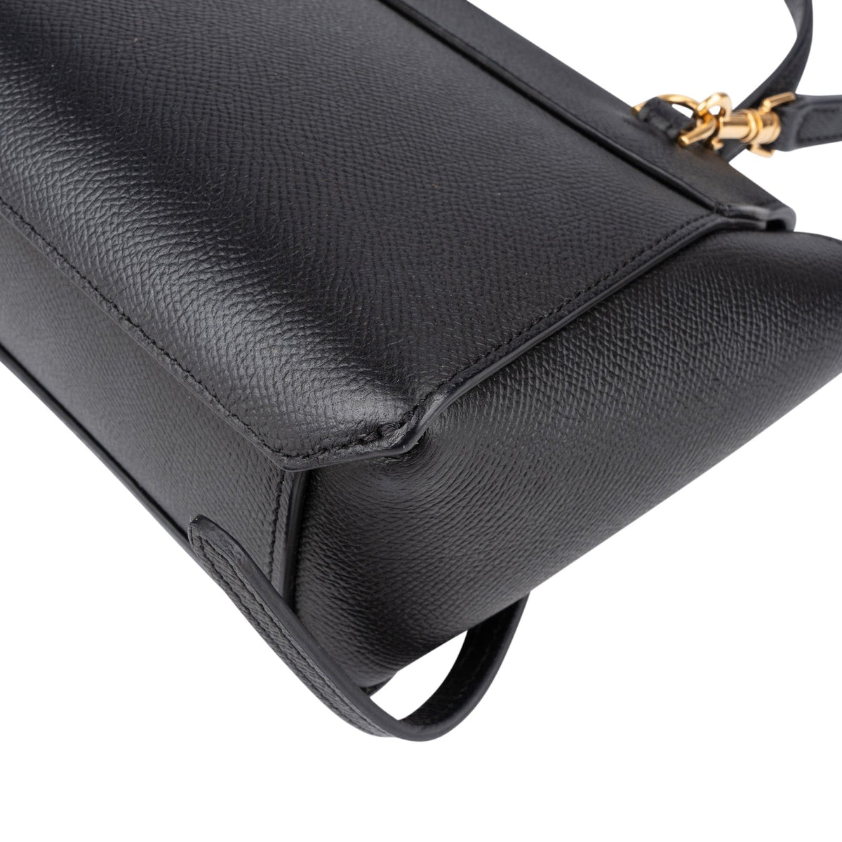 Celine Black Grained Calfskin Pico Mini Belt Handbag