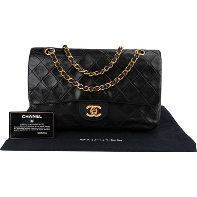 Chanel Quilted Lambskin 24K Gold Medium Double Flap Shoulder Bag