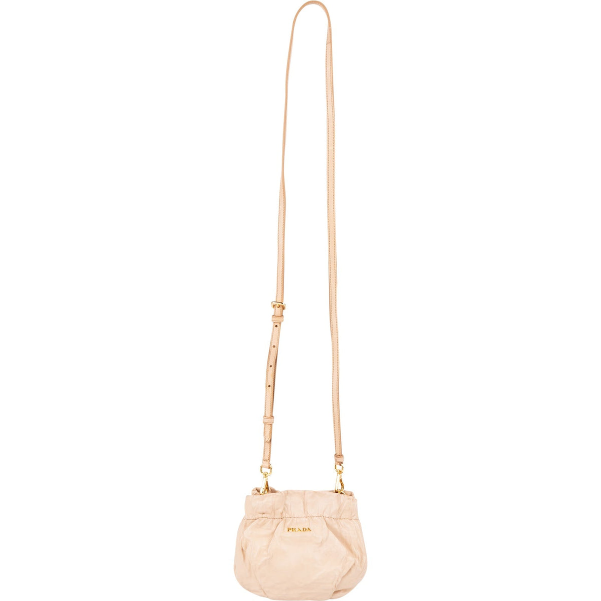 Prada Crinkled Nappa Leather Bucket Mini Crossbody Bag