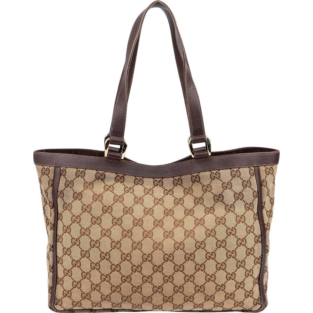 Gucci Monogram GG Abbey D-Ring Double Pocket Tote Shoulder Bag