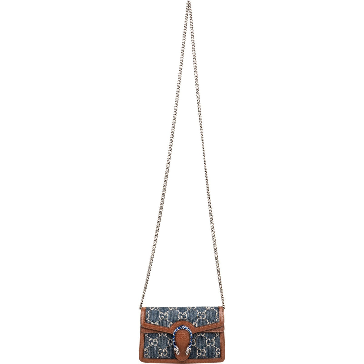Gucci Monogram Denim GG Dionysus Super Mini Crossbody Bag
