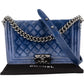 Chanel Blue Velvet Medium Boy Crossbody Bag