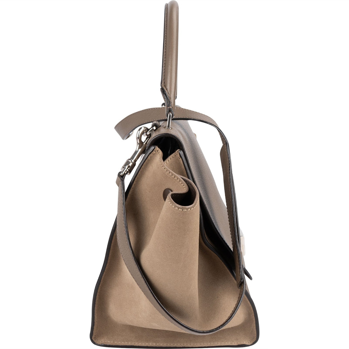 Céline Drummed Calfskin and Suede Trapeze Handbag
