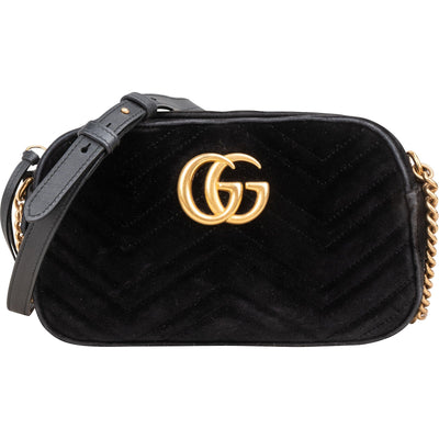 Gucci Chevron Velvet Marmont GG Crossbody Bag