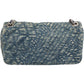 Chanel Denim Camellia Single Flap Crossbody Bag