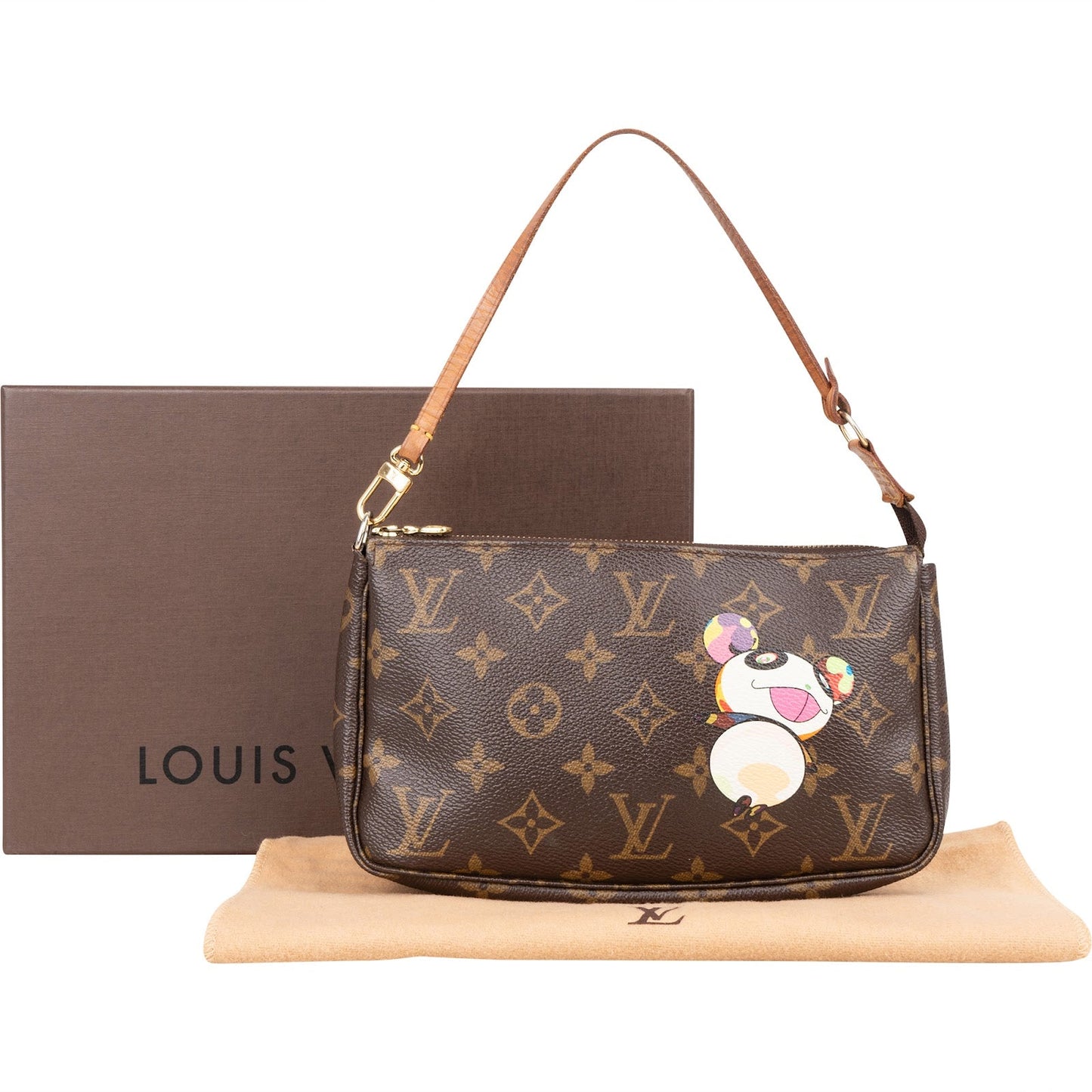 Louis Vuitton Monogram Canvas Limited Edition Takashi Murakami Panda Pochette Accessoires Handbag