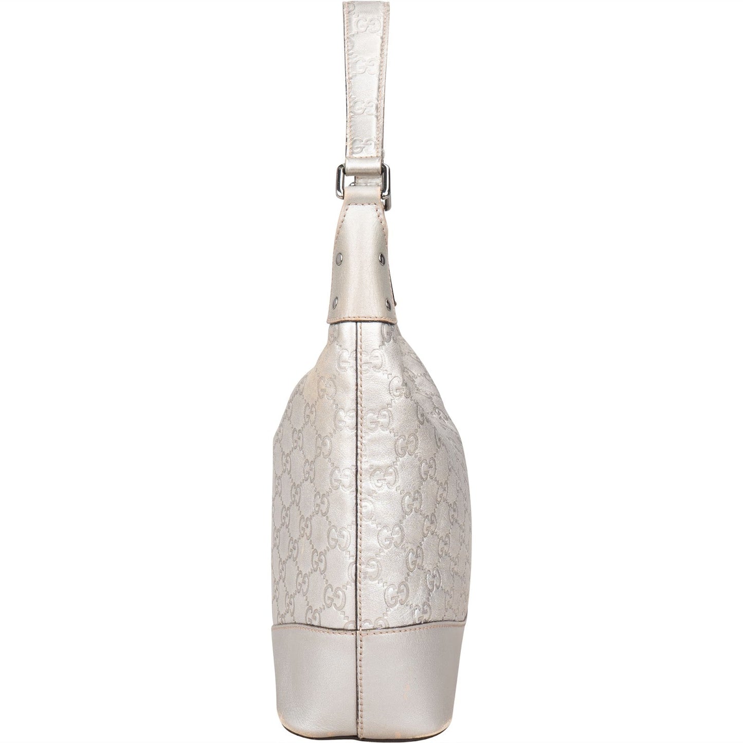 Gucci Silver Guccissima Leather Hobo Shoulder Bag