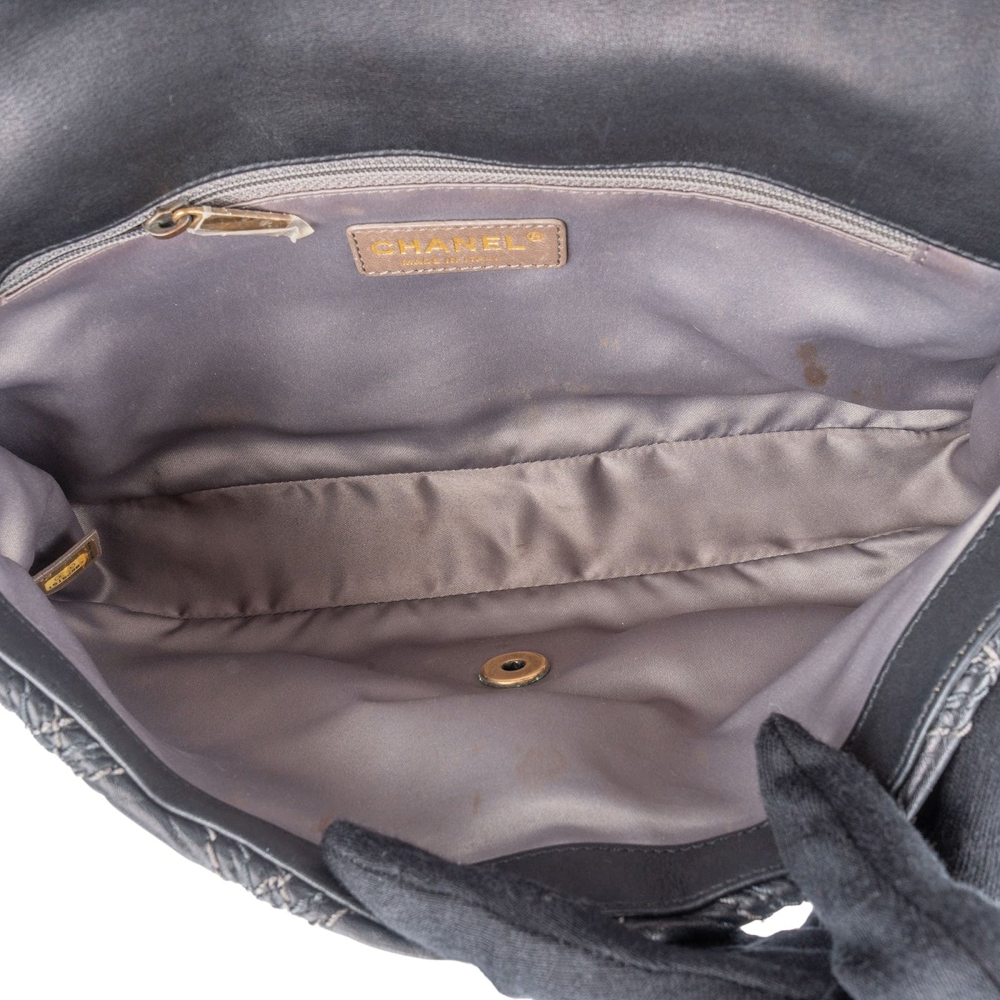 Chanel  Stitching Lambskin Single Flap Shoulder Bag