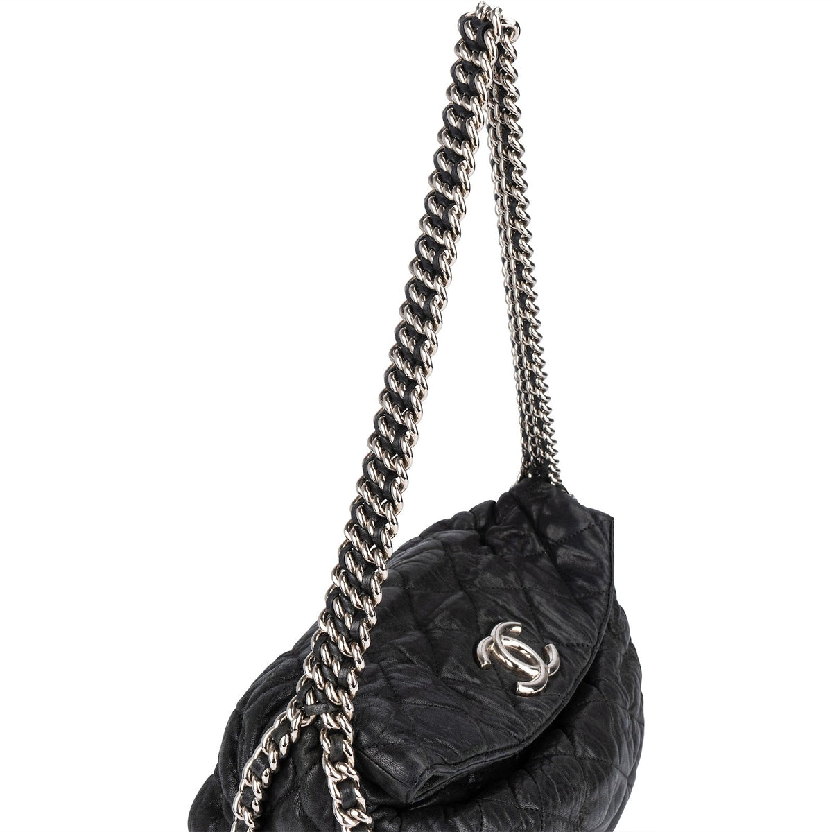 Chanel Quilted Calfskin Bubble Jumbo Single Flap Shoulder Bag