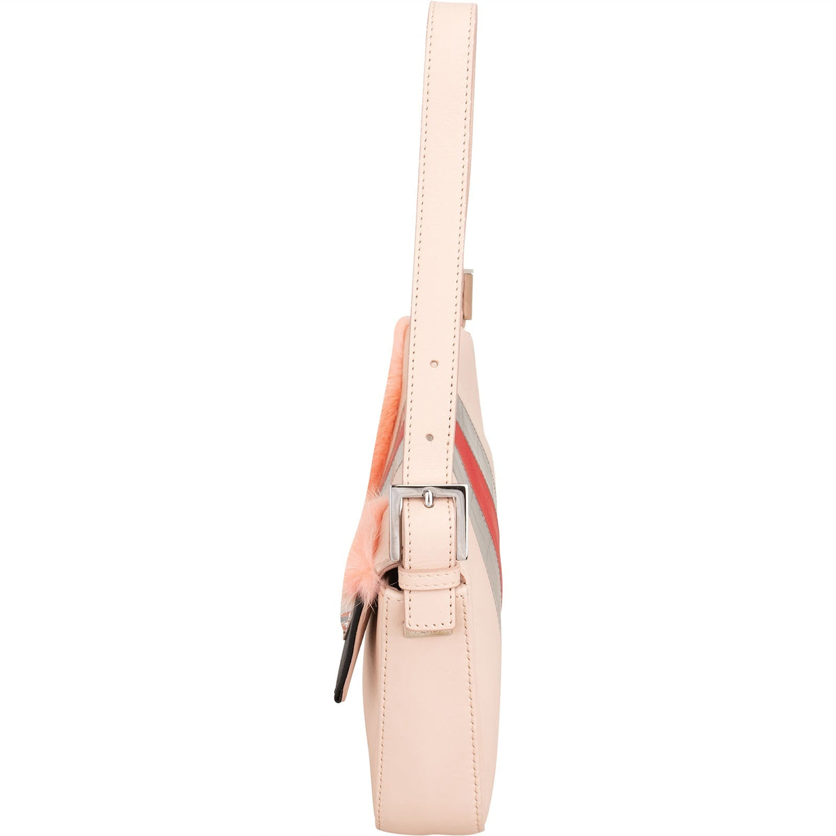 Fendi Tricolor Leather Fur Monster Baguette Shoulder Bag