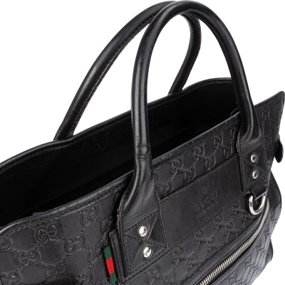 Gucci Guccissima Leather Web Detail Briefcase Handbag