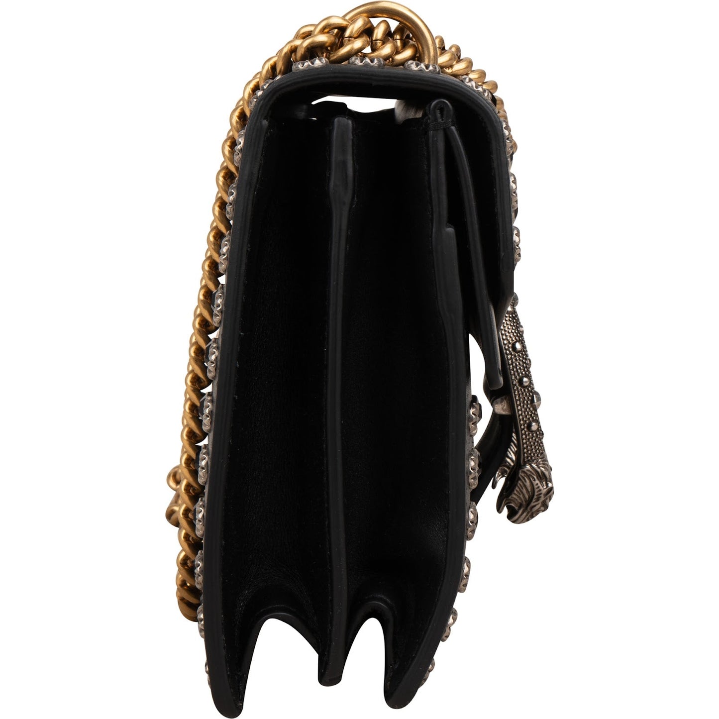 Gucci Black Soft Leather Dionysus Studded Shoulder Bag