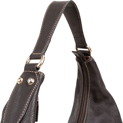 Gucci Pebbled Leather Interlocking G Hobo Shoulder Bag