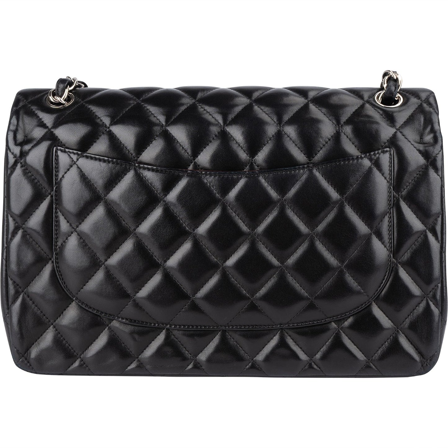 Chanel Quilted Lambskin Jumbo Double Flap Crossbody Bag