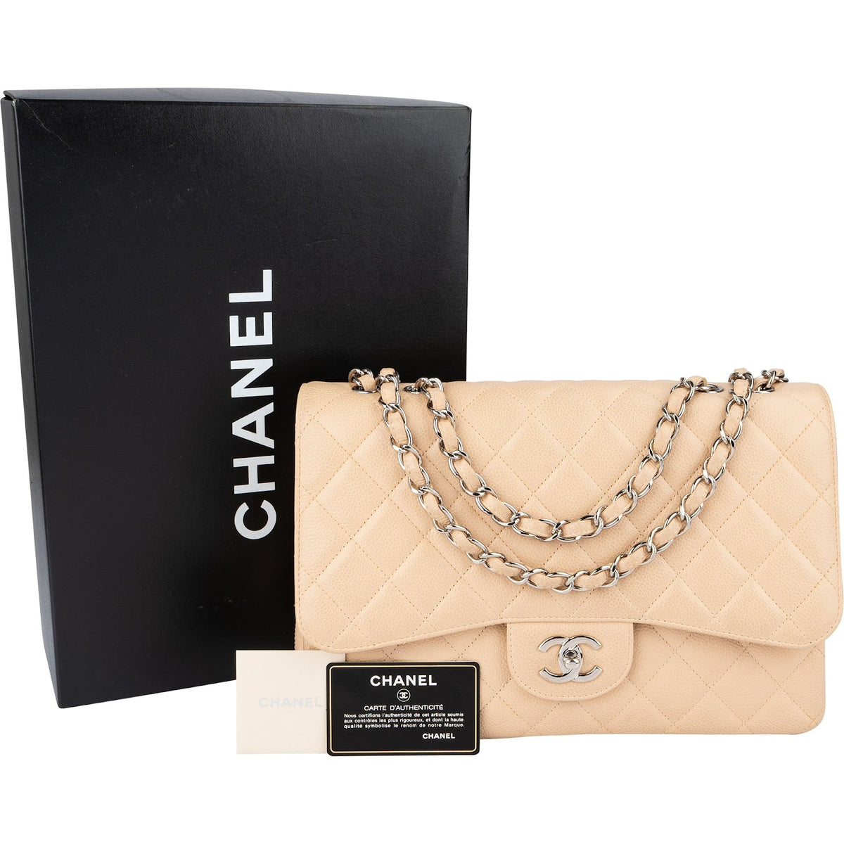 Chanel Jumbo Single Flap aus gestepptem Caviar-Leder – Ansicht 2