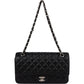 Chanel Quilted Caviar Leather Palladium Medium Double Flap Shoulder Bag