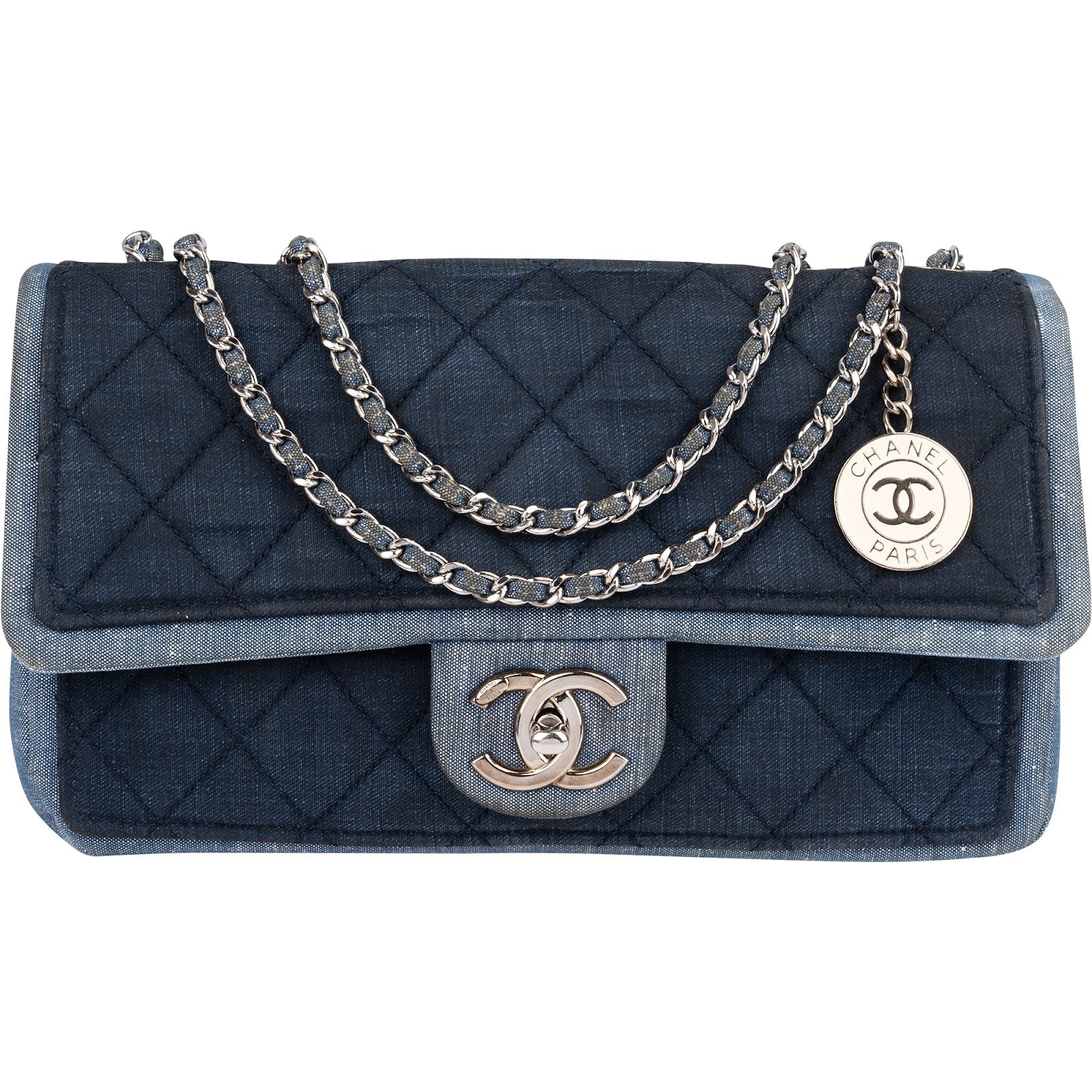 Chanel Quilted Denim Medium Single Flap Crossbody Bag