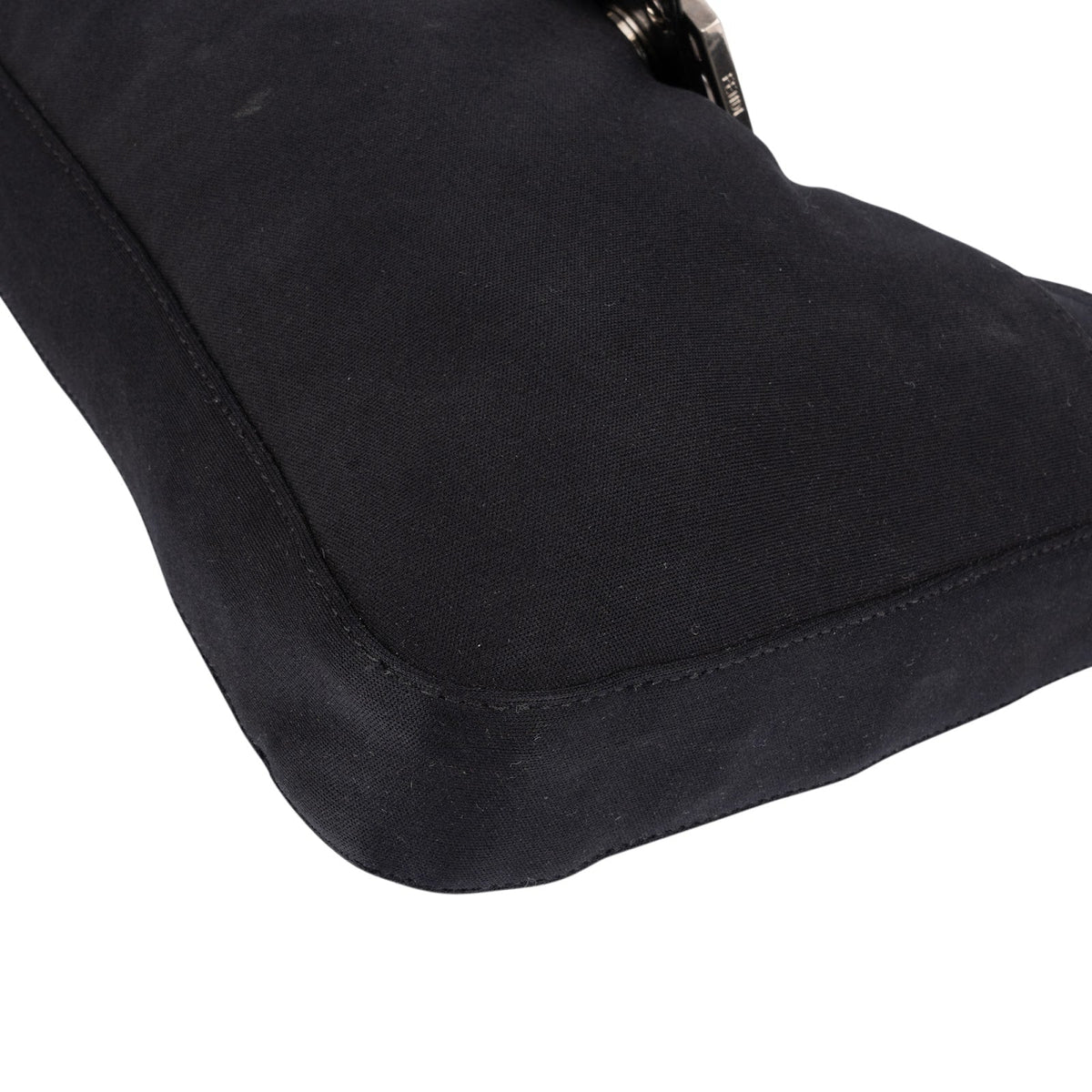 Fendi Black Cotton Baguette Buckel Shoulder Bag