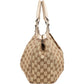 Gucci Monogram GG Canvas Metallic Leather Sukey Handbag