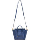 Céline Blue Grained Leather Luggage Nano Crossbody Handbag