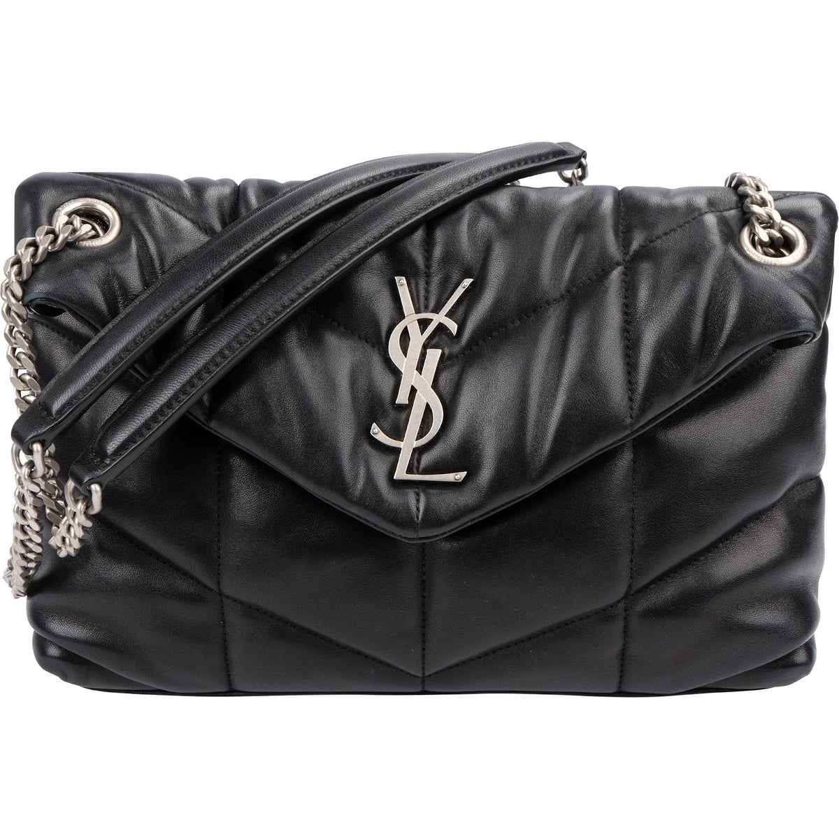 Yves Saint Laurent Loulou Puffer aus gestepptem Lammleder – Vorderansicht