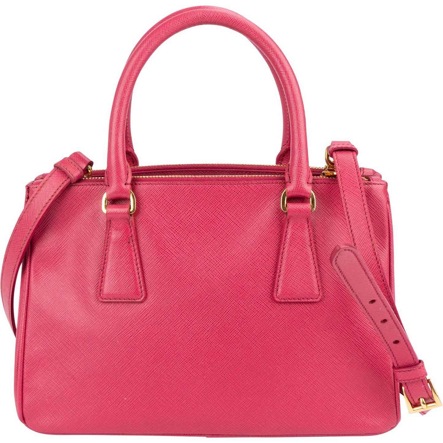 Prada Pink Saffiano Leather Small Galleria Handbag