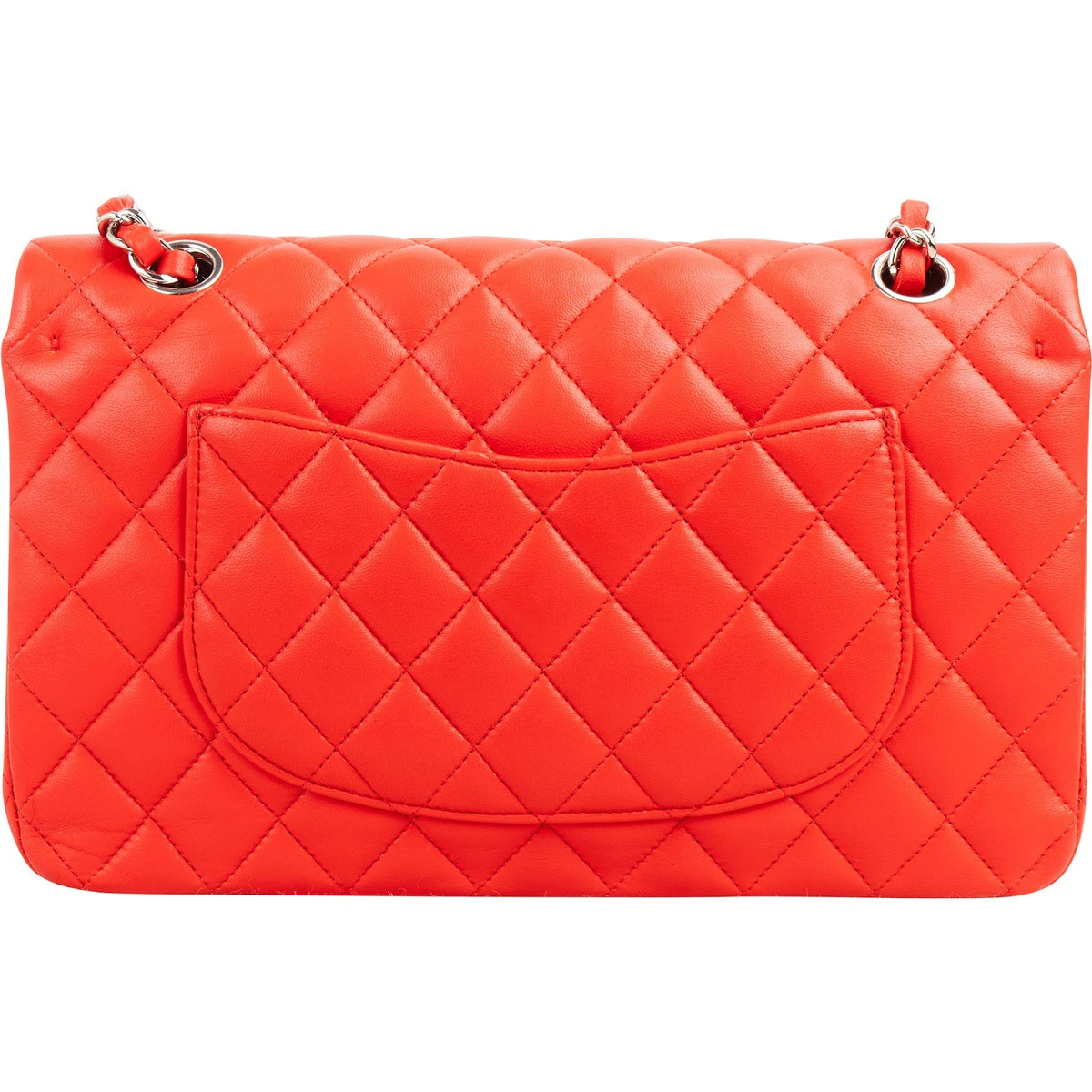 Chanel Quilted Lambskin Palladium Medium Double Flap Shoulder Bag