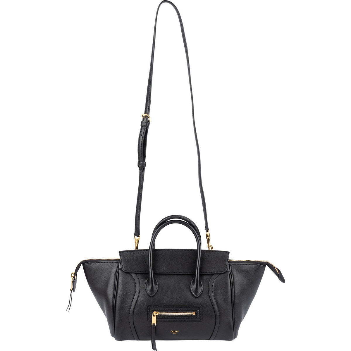 Celine Grained Calfskin Luggage East West Nano Handbag