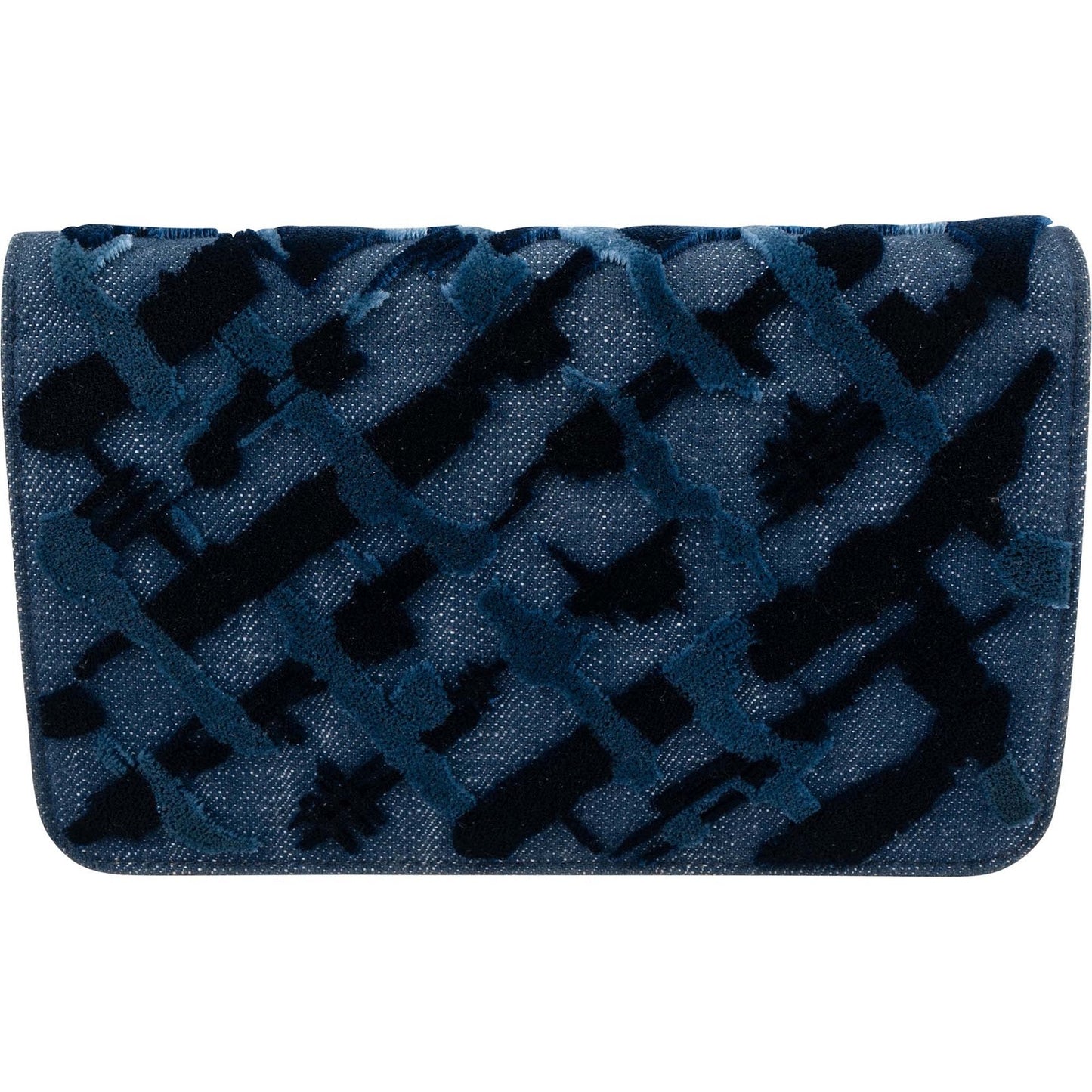 Chanel Denim Velvet Graffiti Wallet On Chain Crossbody Bag