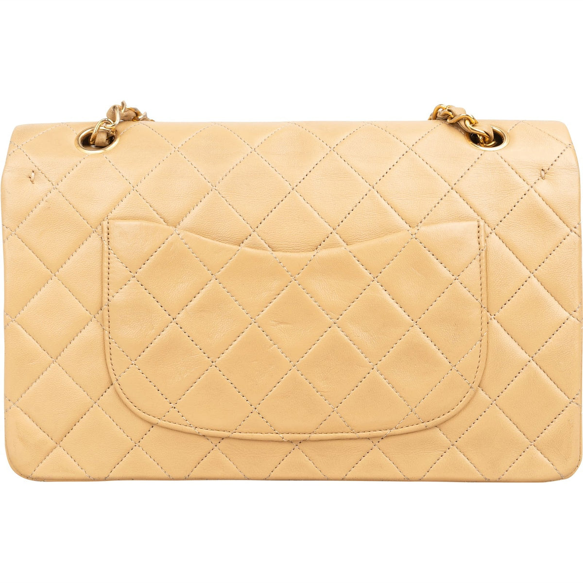 Chanel Quilted Lambskin 24K Gold Medium Double Flap Shoulder Bag