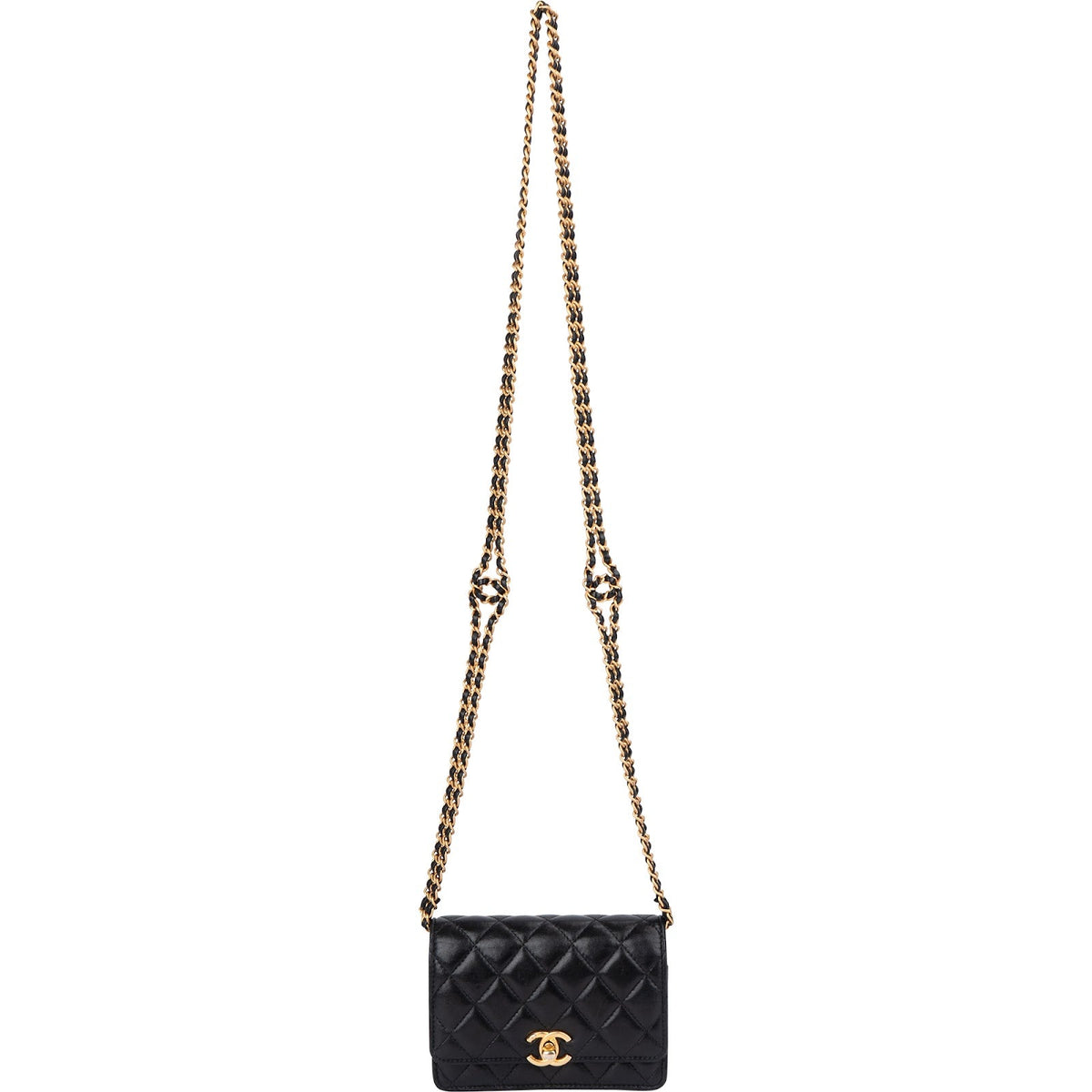 Chanel Quilted Lambskin Rectangular Wallet On Chain Crossbody Bag