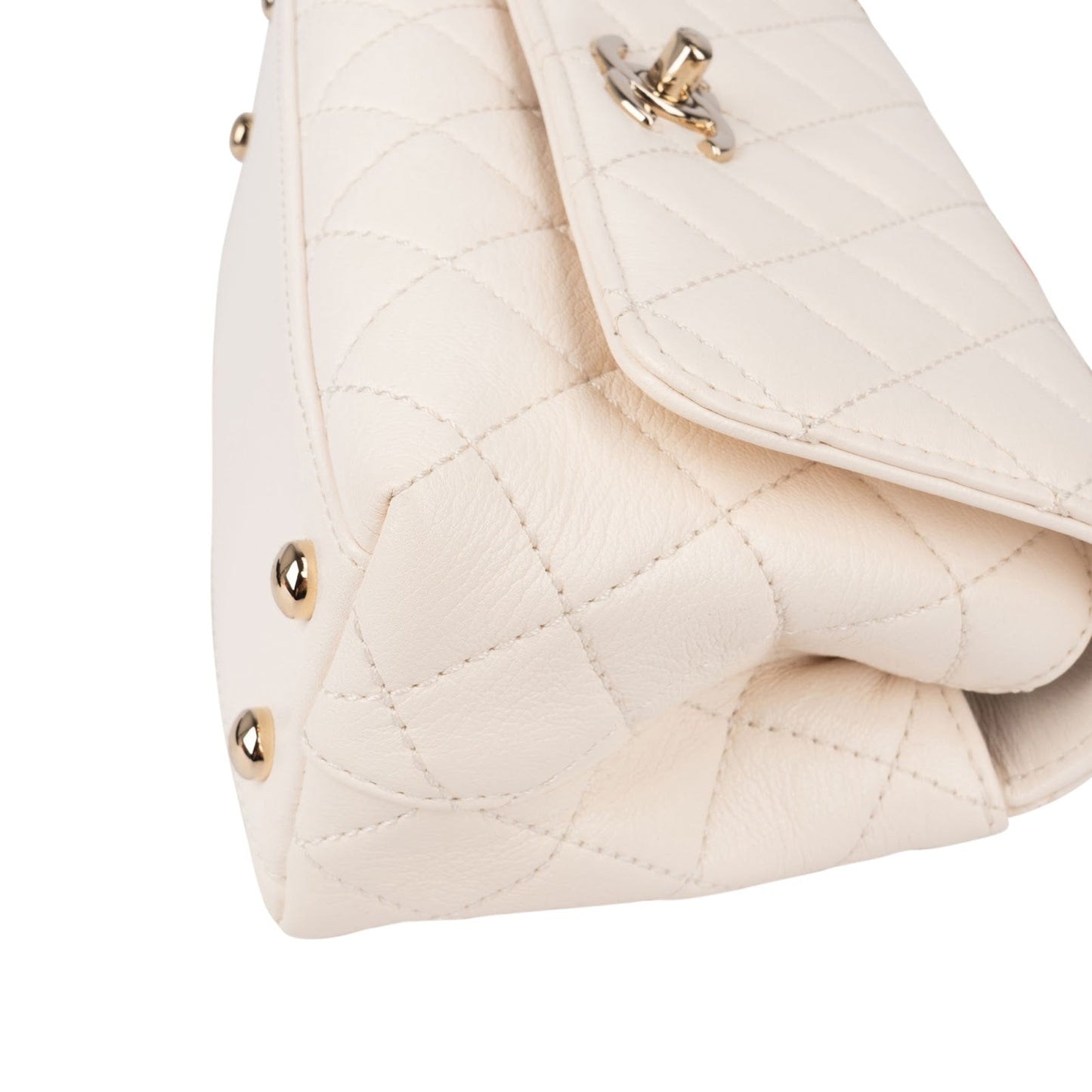 Chanel Quilted Leather Coco Rainbow Top Handle Flap Handbag