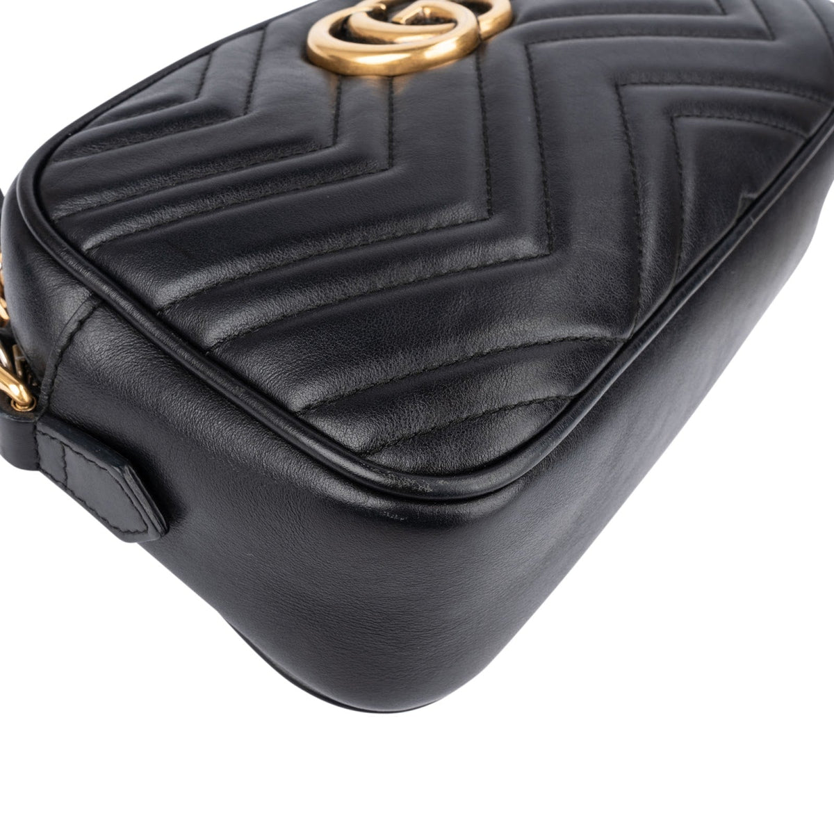 Gucci Matelassé Leather GG Marmont Camera Crossbody Bag