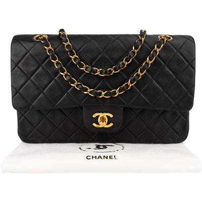 Chanel Quilted Lambskin 24K Gold Medium Double Flap Shoulder Bag