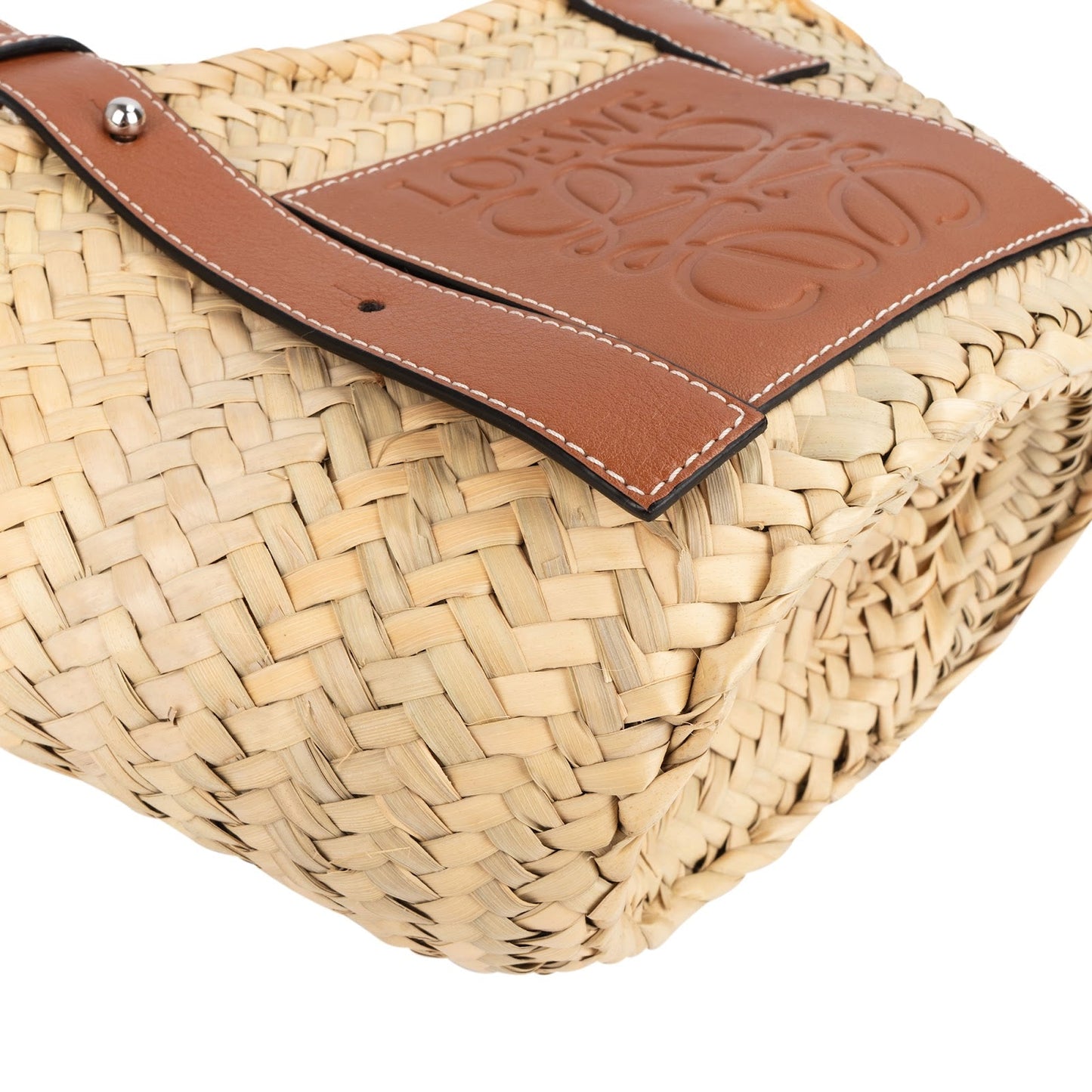 Loewe Raffia Small Basket Shoulder Bag