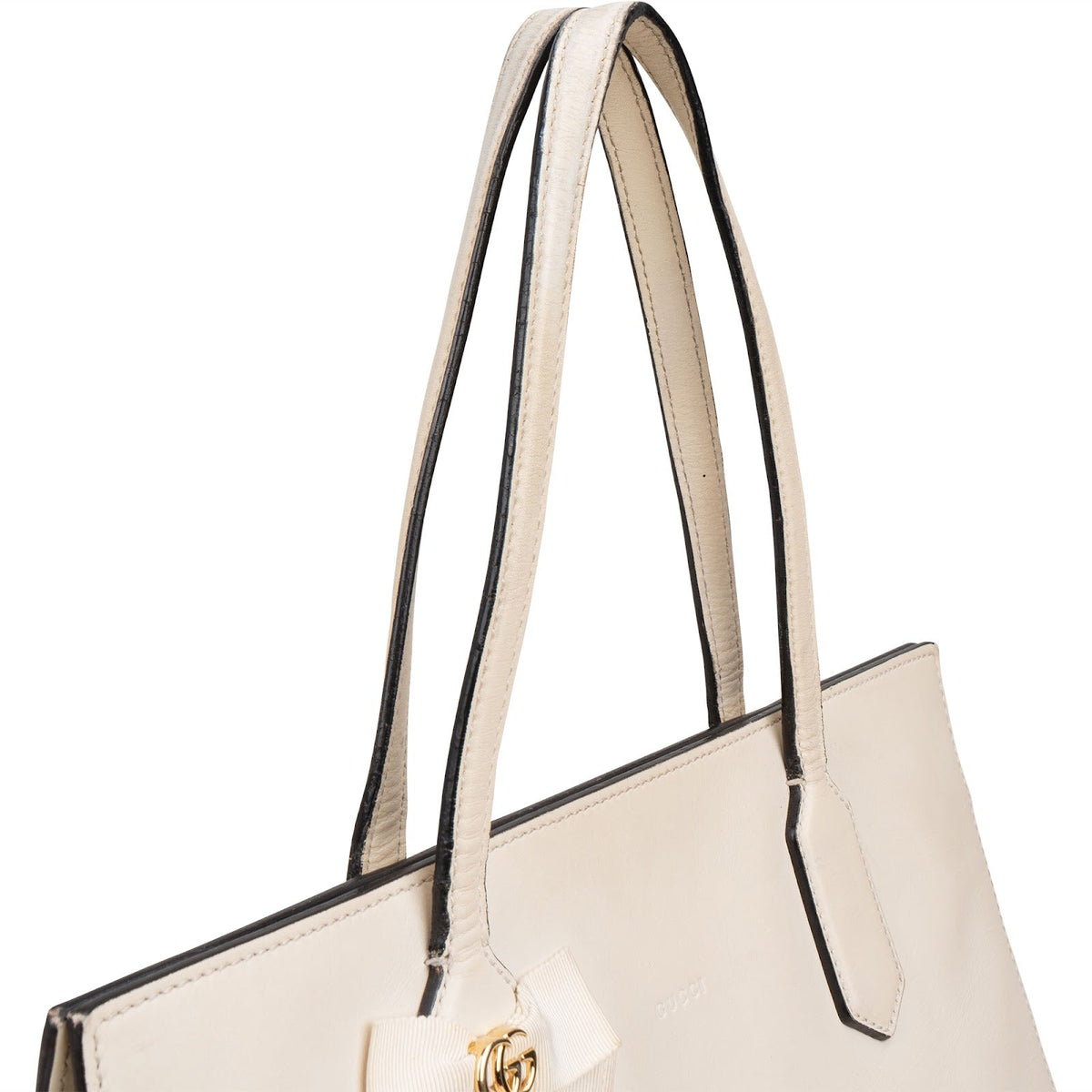 Gucci Japan Exclusive Cream Leather GG Bow Tote Shoulder Bag