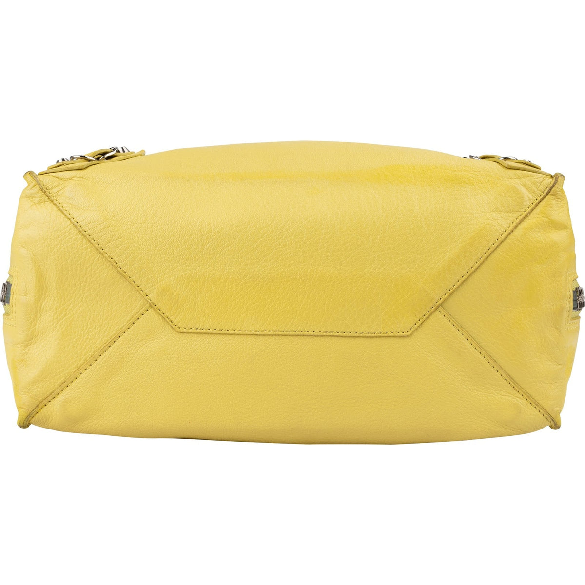 Balenciaga Leather Paper Look Side Zip Tote Handbag