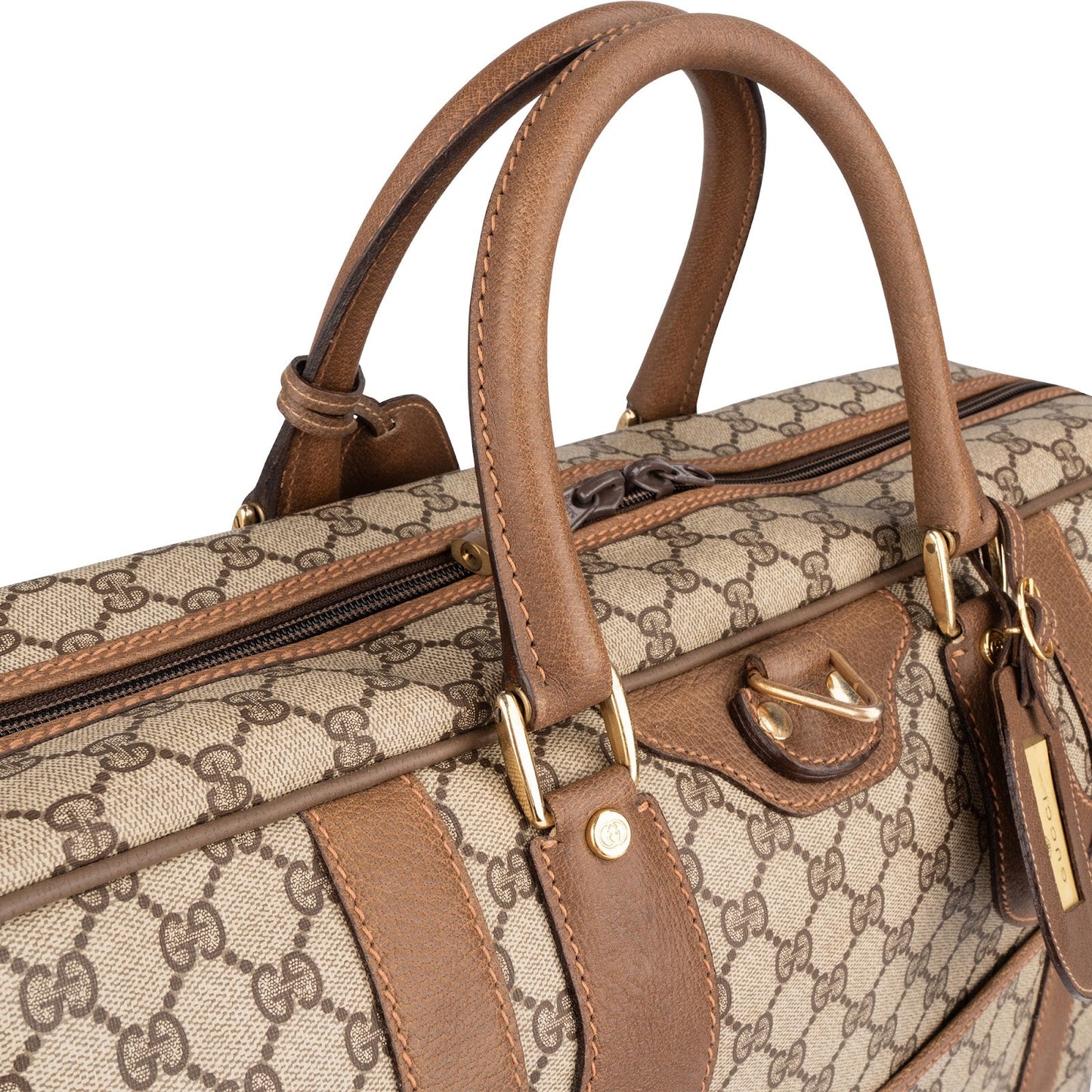 Gucci Monogram GG Supreme Canvas Vintage Zip Around Briefcase 55 Travel Bag