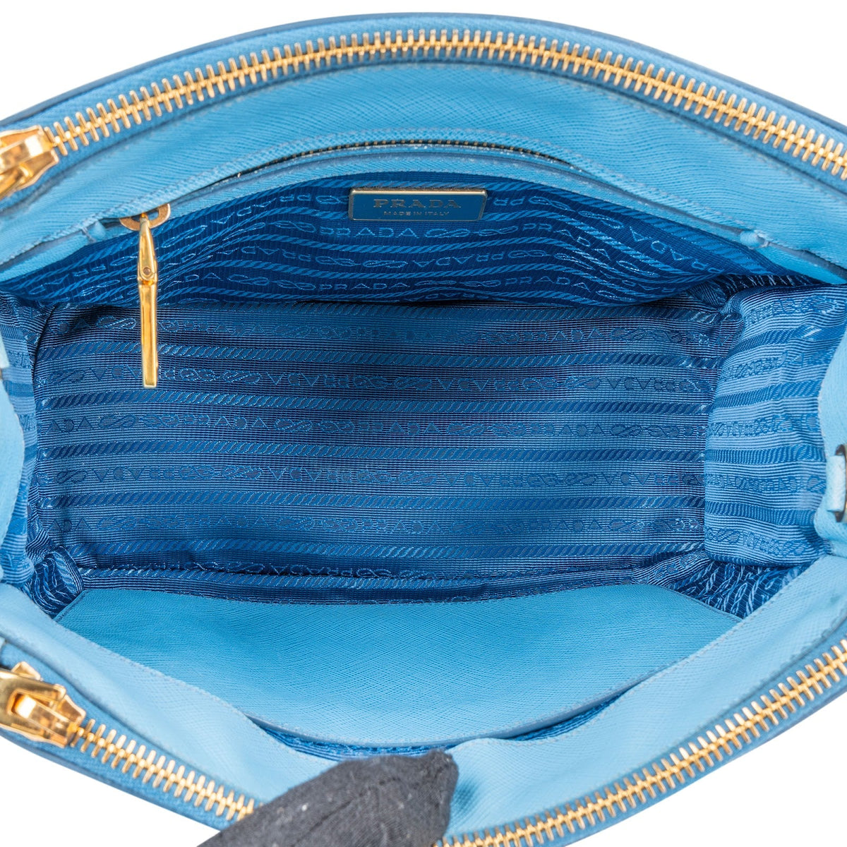 Prada Light Blue Saffiano Leather Galleria Small Handbag