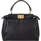 Fendi Black Leather Mini Peekaboo Handbag