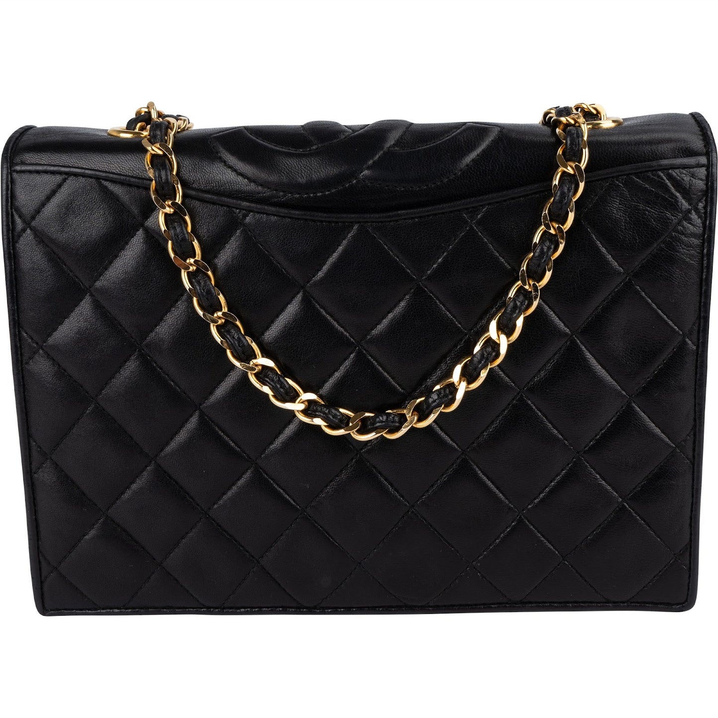 Chanel Quilted Lambskin CC Single Flap Shoulder Bag