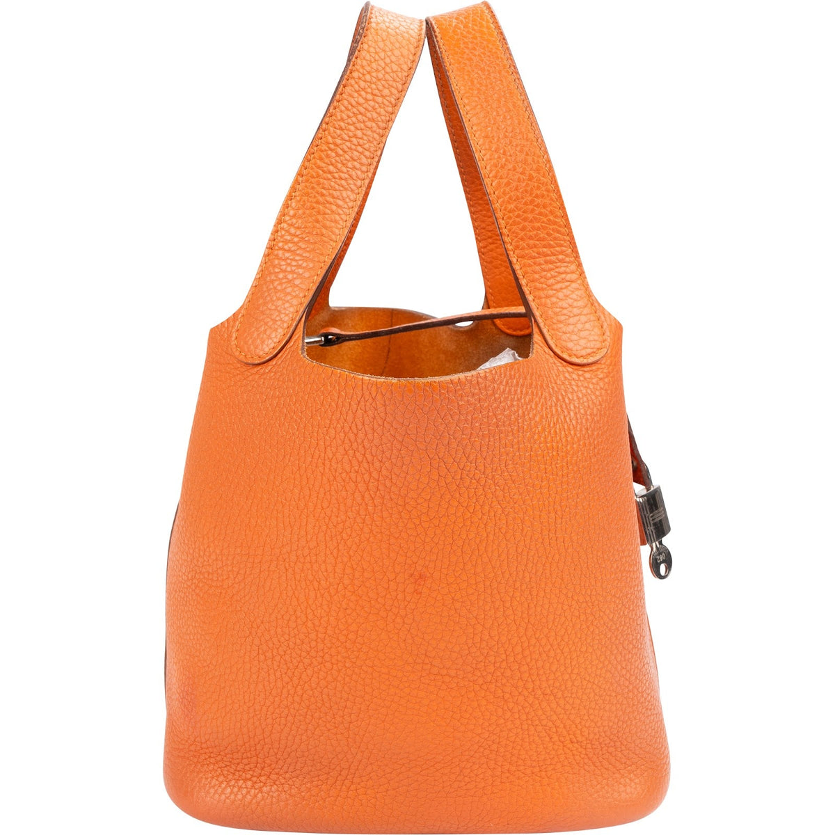 Hermès Potiron Orange Taurillon Clemence Picotin Lock 18 (PM) Handbag