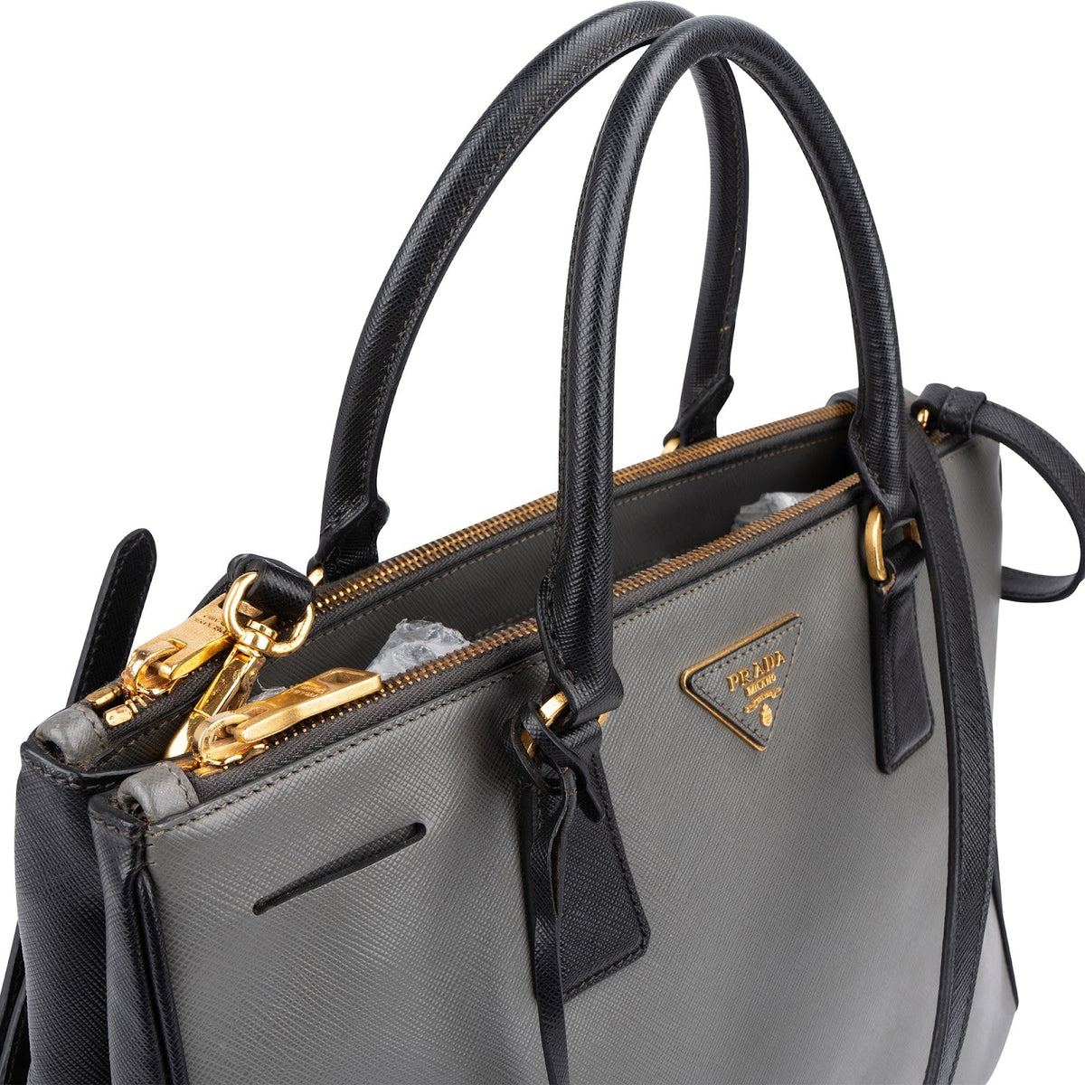 Prada Galleria aus zweifarbigem Saffiano-Leder – Ansicht 2