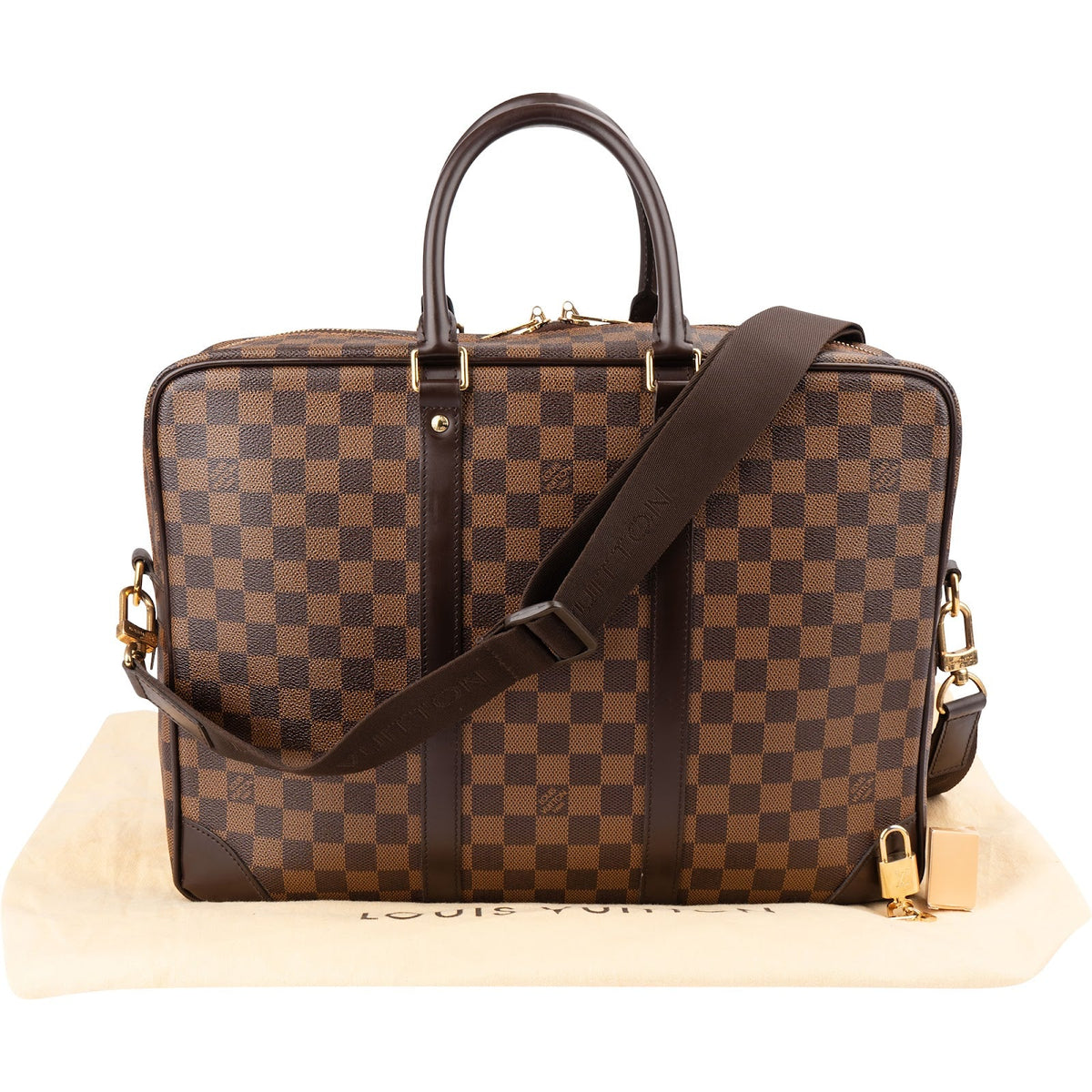 Louis Vuitton Monogram Damier Ebene Porte-Documents Voyage Handbag