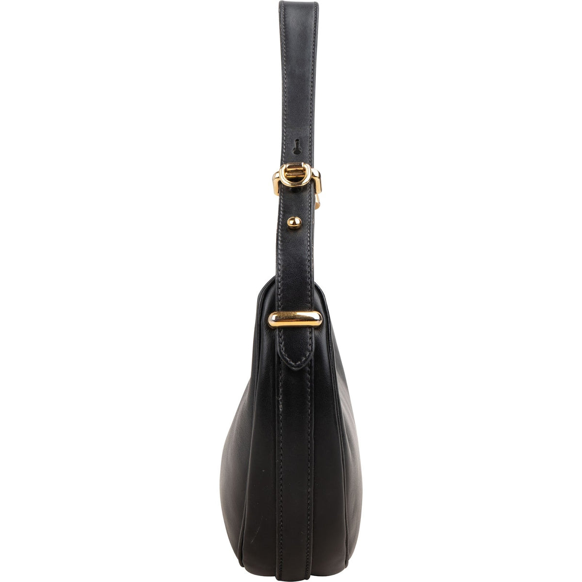 Prada Black Leather Triangle Arqué Shoulder Bag