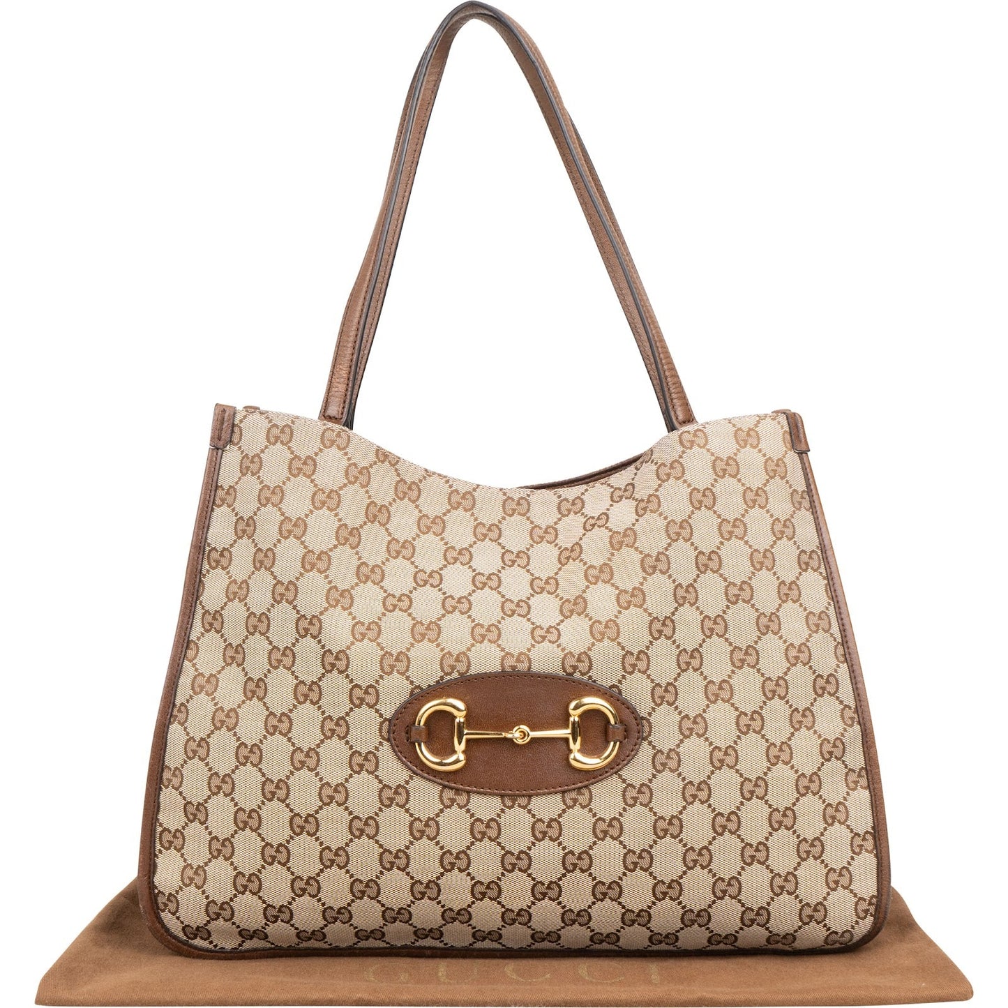 Gucci Monogram GG Supreme Canvas Horsebit Tote Shoulder Bag
