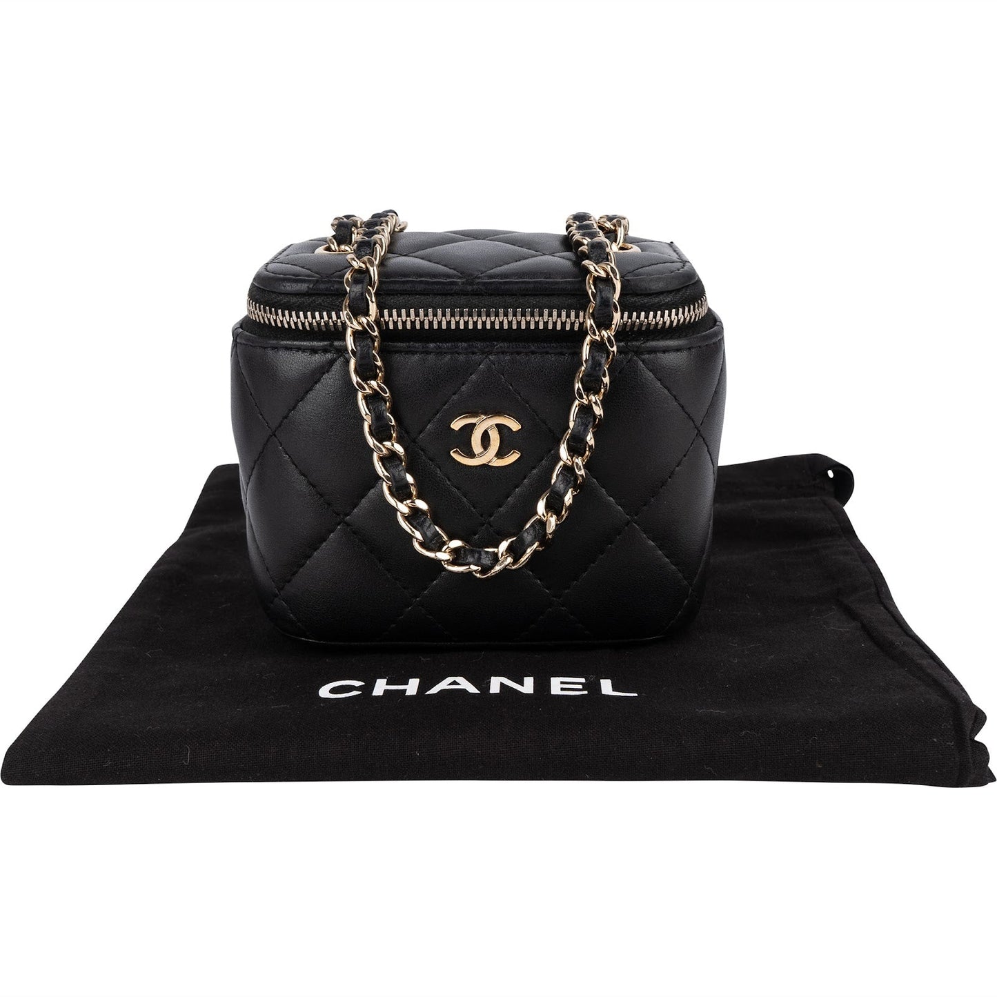 Chanel Quilted Lambskin Mini Vanity Chain Crossbody Bag