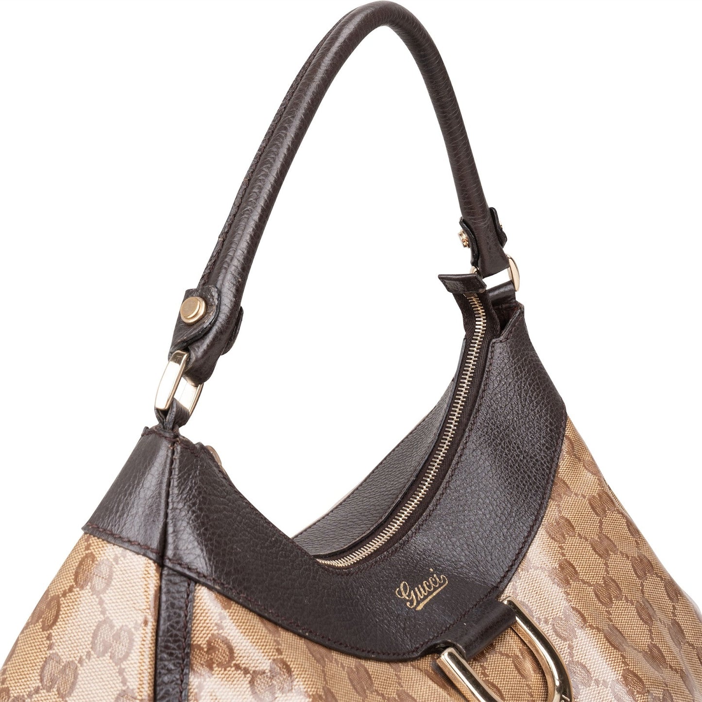 Gucci Monogram GG Patent Canvas Abbey Hobo Shoulder Bag